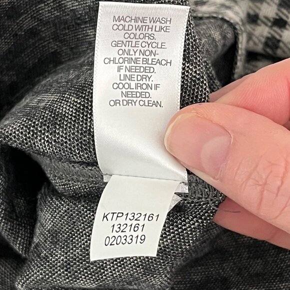 J Jill Ponte Tunic Gray Black White Houndstooth Boatneck‎ ¾ Sleeve Size Medium - Picture 8 of 8